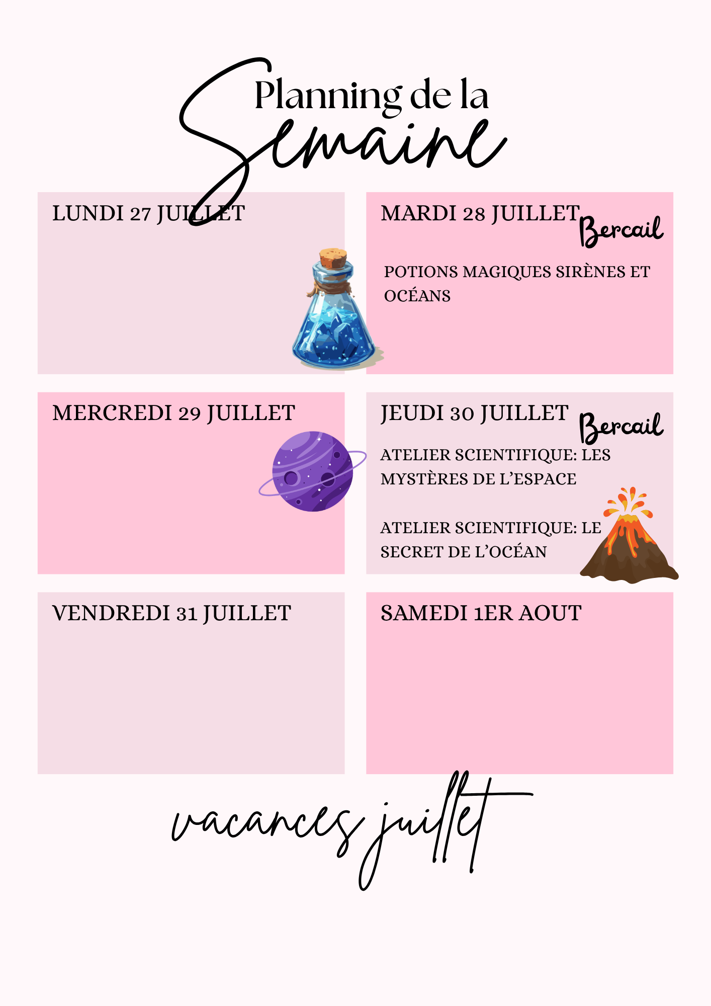 Ateliers scientifiques au Bercail