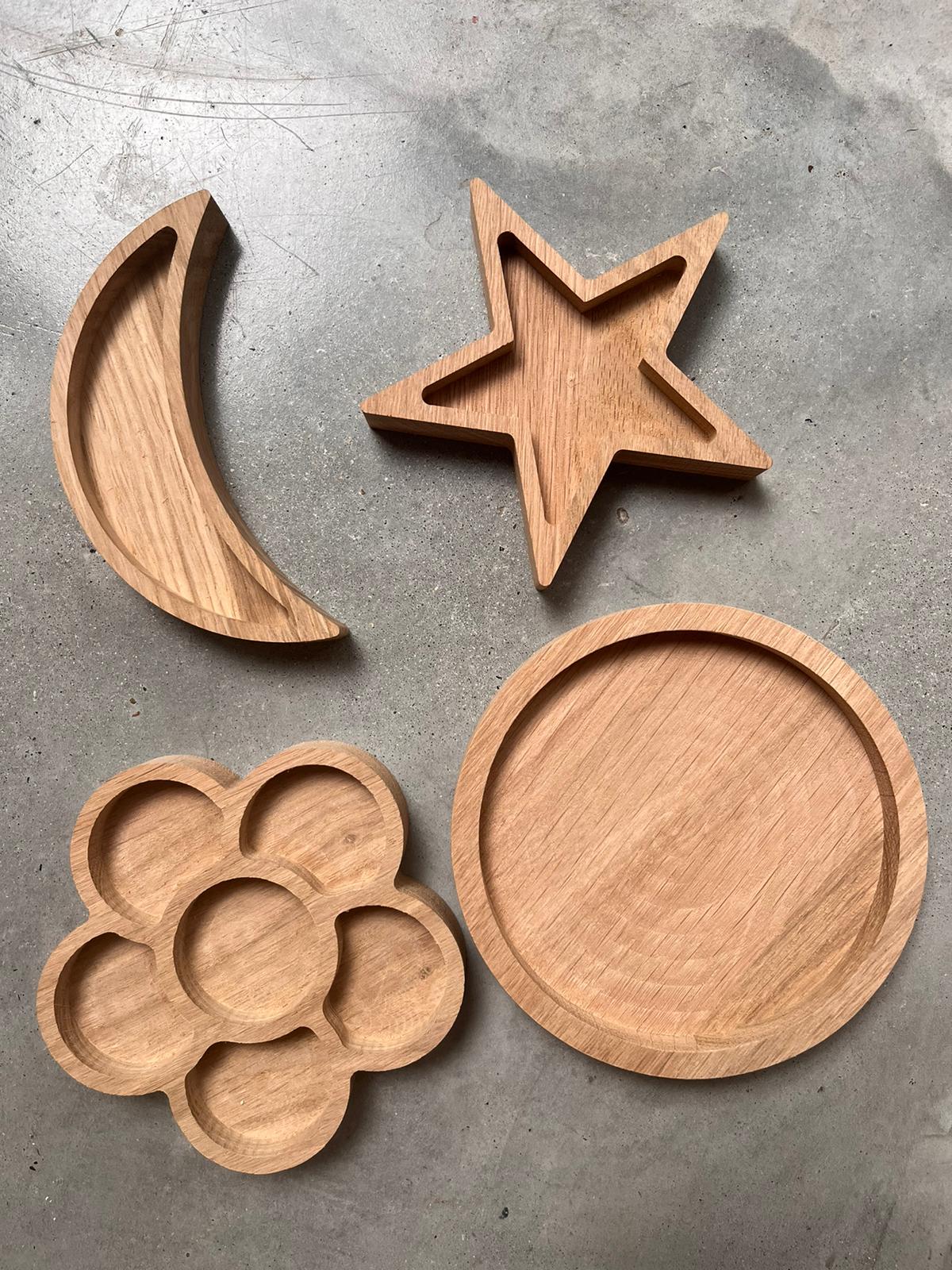 plateau rond chêne massif