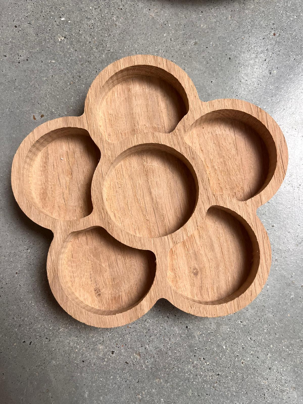 plateau fleur chêne massif