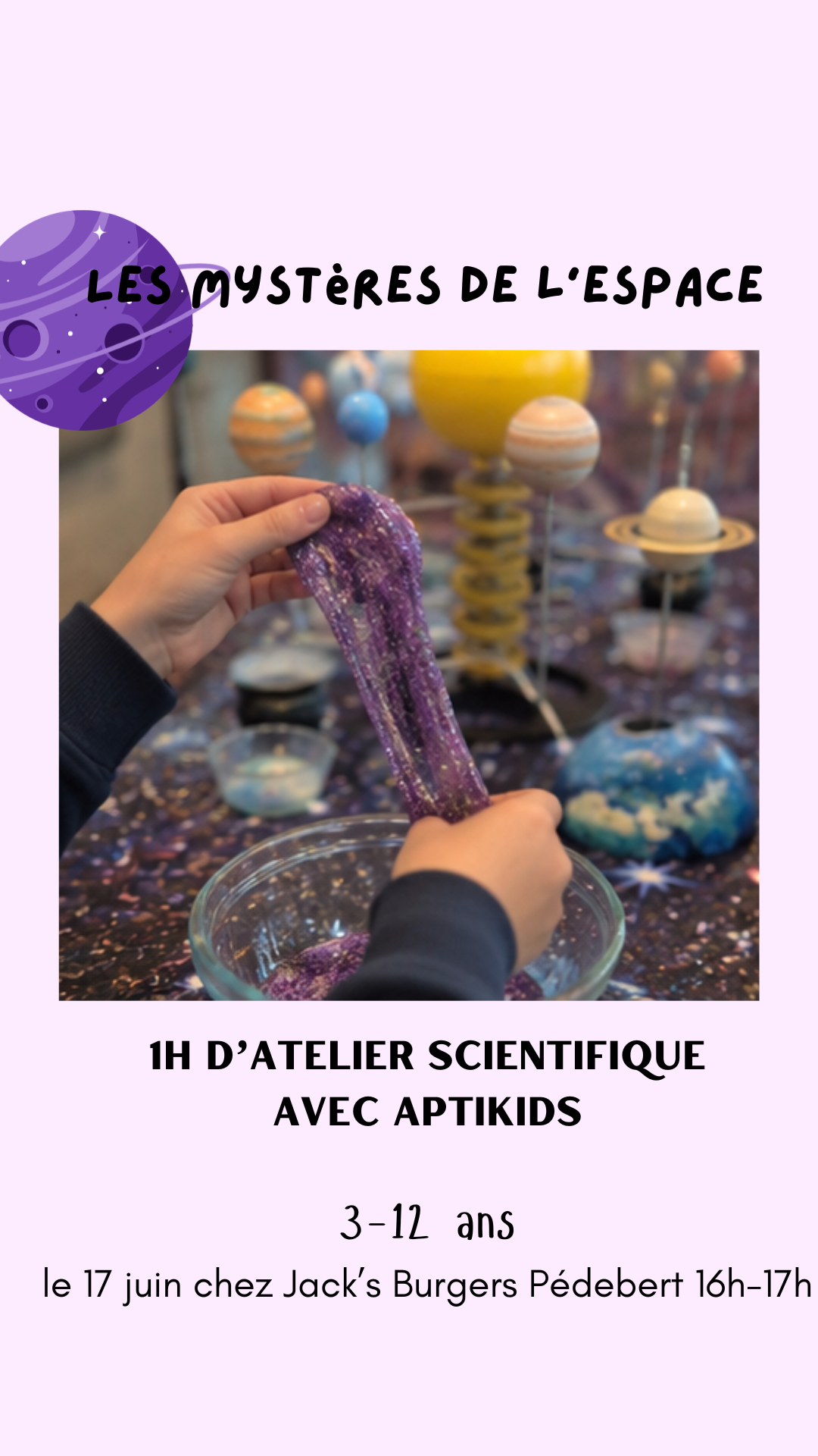 Ateliers scientifique les mystères de l'espace Jack's