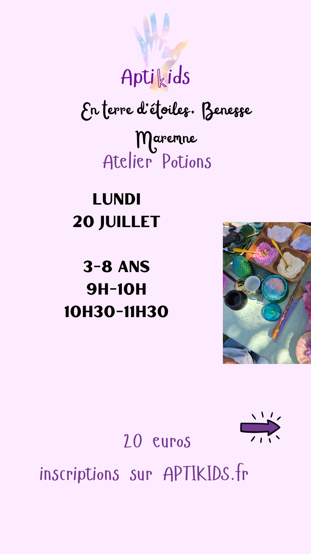 Ateliers scientifiques Potions magiques (en Terre d'étoile, Benesse Maremne)